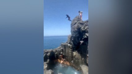 Turista fica gravemente ferido ao pular em piscina natural cercada de rochas, na Espanha