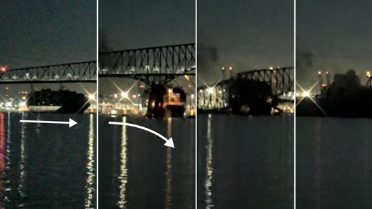 Reação em cadeia: entenda em imagens como foi colisão de navio cargueiro em ponte nos EUA