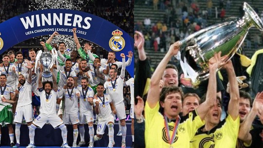 Veja lista de títulos da Liga dos Campeões de Real Madrid e Borussia Dortmund