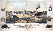 Thumbnail for File:Bridesburg Machine Works. Alfred Jenks and Son, manufacturers of cotton and wool carding spinning and weaving machinery, shafting and millgearing, Bridesburg post office Philadelphia, (1856) (4680054490).jpg