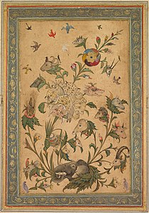 "A_floral_fantasy_of_animals_and_birds,_India,_Mughal.jpg" by User:Yann