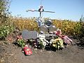 Fan-made monument at crash site, approximately 8 miles north of en:Clear Lake, Iowa. Monument to Buddy Holly, Richie Valens, and J. P. Richardson (aka en:The Big Bopper).