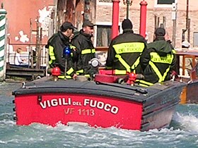 A manned fire boat