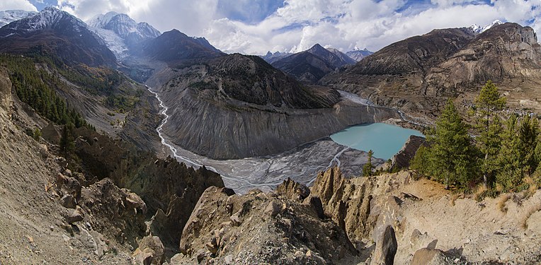 Gangapurna glacier and lake is one of the top attraction of Manang Valley. © Roman Yahodka