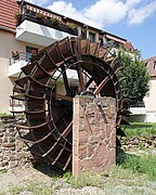 Wooden water wheel in Herrlisheim-près-Colmar