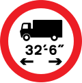 United Kingdom: maxlength=32'6" (The truck symbol is for referring to the length dimension only)[b]