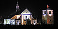 English: Church at Farna by night Polski: Kościół farny nocą