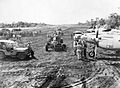 Captured Tadji airfield at Aitape with Lockheed P38 Lightning aircraft, 22 April 1944.