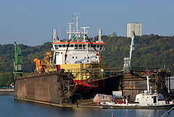 Dock flottant dans le port de Rouen