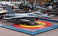 The F-16 in the Royal Museum of the Armed Forces and Military History in Brussels