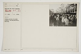 Ceremonies - Review in Theatre of Operations - Belgian Army - Crowds waiting for King Albert's review, Brussels, Belgium - NARA - 26422851.jpg