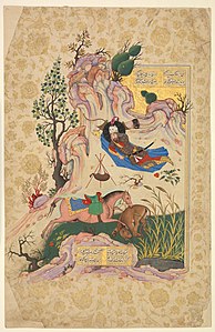 Rakhsh Kills a Lion while Rustam Sleeps