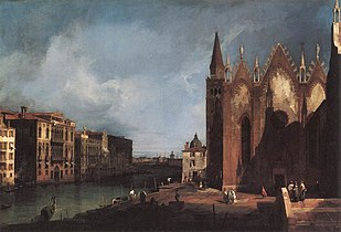 Giovanni Antonio Canal, The Grand Canal near Santa Maria della Carità