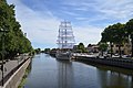 River embankments with Meridianas yacht (Klaipėda)