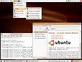 Ubuntu 6.06 with terminal window and displaying the Help menu.