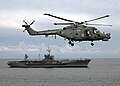 360: Lynx HMA.8 over the USS Mount Whitney