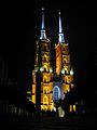 Deutsch: Domkirche zu Breslau English: Archicathedral of Wroclaw at night Polski: Archikatedra Wrocławska nocą