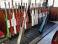 A mechanical lever frame inside the signal box at Knockcroghery in Ireland