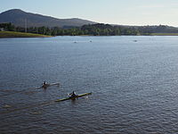 Rowers on Lake Burley Griffin
