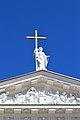 Saint Helena Statue and Sculptures above Entrance of Cathedral Basilica