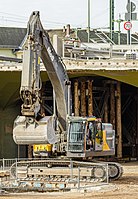 Rank: without Heavy equipment (crawler excavator Volvo EC380ENL) for demolition of the so-called “Pilzhochstraße” (mushroom high road) in Ludwigshafen am Rhein