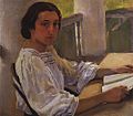 Портрет М. Е. Солнцевой, сестры художницы. 1914