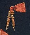 Ribbon point with aiguillettes or aiglets with pearls, detail of the previous image