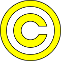 Yellow copyright symbol