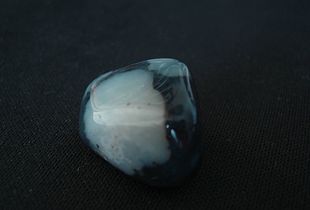 A polished snowflake obsidian