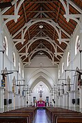 Nave and chancel interior, St. Antony's Church, Vaddy, Kollam, Kerala