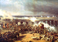 English: The battle of Ostroleka 1831 on the oil by Karol Malankiewicz Polski: Bitwa pod Ostrołęką 1831 na obrazie Karola Malankiewicza.