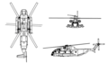 CH-53 SEA STALLION 3-view drawing
