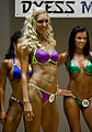 Female bodybuilders also compete in bikinis