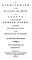 Mary Wollstonecraft's A Vindication of the Rights of Women (1790)