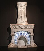 (Barcelona) Fireplace with Sculptural Relief by Luis Domènech i Montaner - Museu Nacional d'Art de Catalunya.jpg