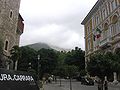 View to marble quarry from square