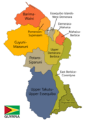 Regions of Guyana with Region Names colored.png