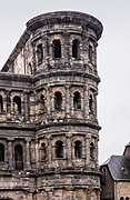 North facade of Porta Nigra Detail right side in Trèves.