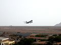 Plane taking off from the airport of Sal, Cape Verde