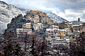 vue du quartier autour de la citadelle durant l'hiver