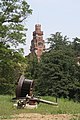 Crespi's Mansion and an old turbine in Crespi d'Adda