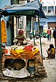 A flower garland shop used Hindu worship, Varanasi.