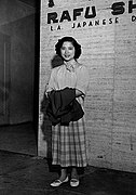 Chiemi Eri in Front of Rafu Shimpo Office in Los Angeles.jpg