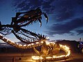 Serpent Mother sculpture at dawn