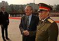 Rumsfeld with Gen. Cao Gangchuan, vice chairman of Central Military Committee and Minister of National Defense of the People's Republic of China