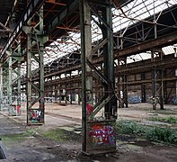 Interior of former locomotive repair shop in Trier.