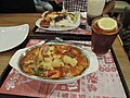 Pork chop rice with tomatoes sauce