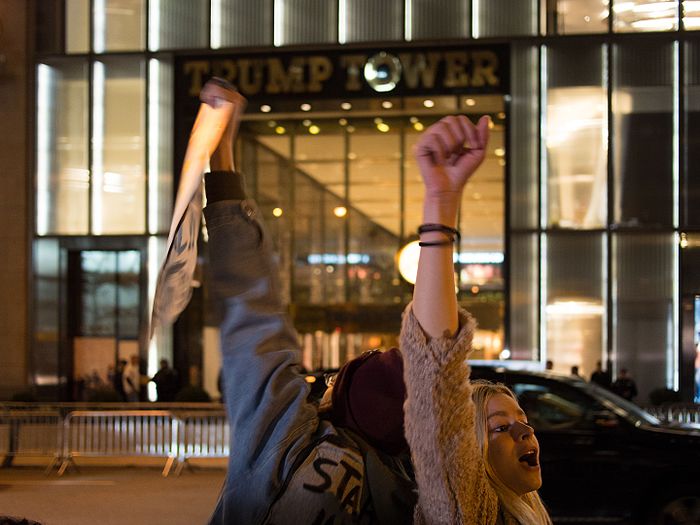 Protesters at Trump Tower