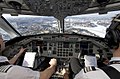 cockpit, above snowy landscape