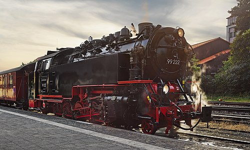 Lok 99 222 im Bahnhof Wernigerode